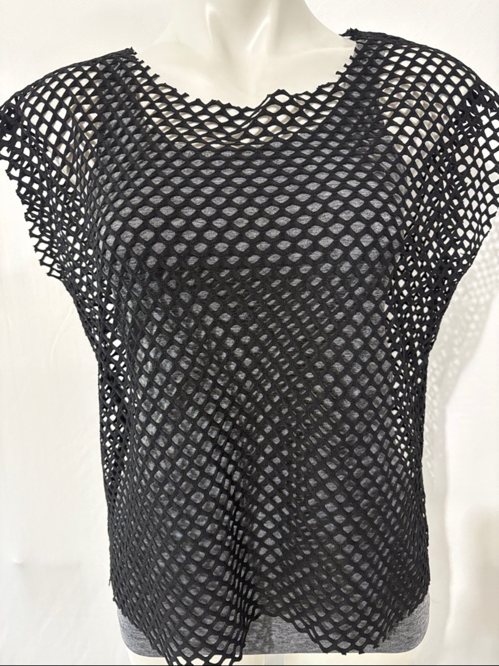 Electric Love Army Black Fishnet Overlay Top